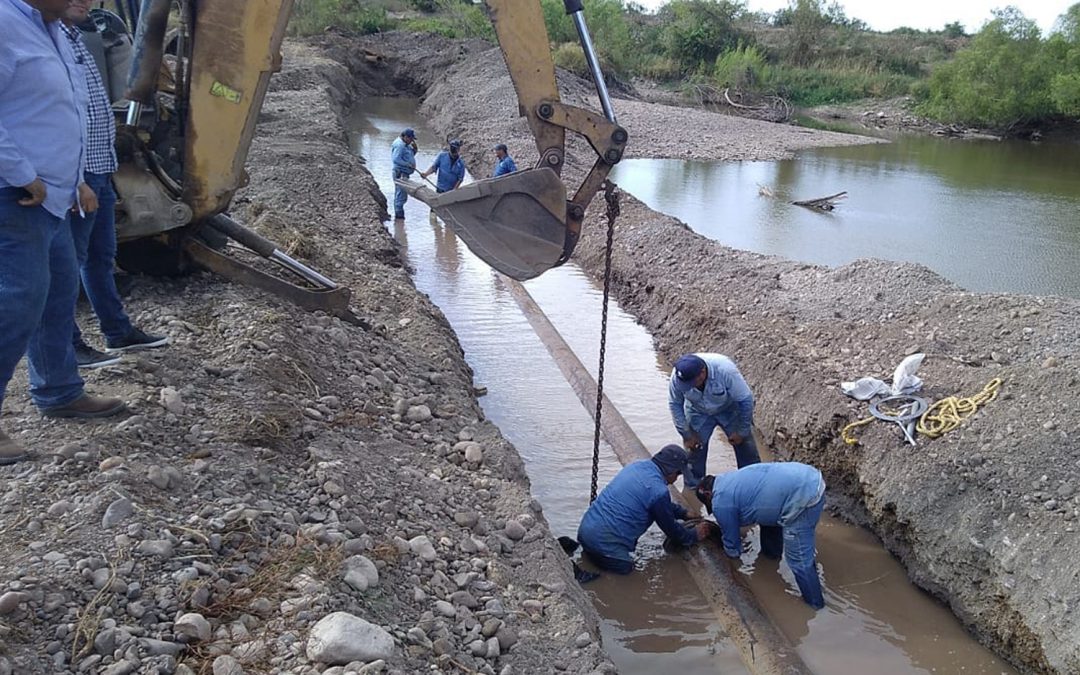Invierte Japame $125 mil pesos en trabajos de mantenimiento a red de conducción principal de agua potable a la altura del rio Elota